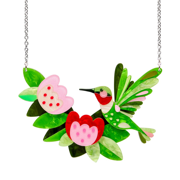 The Riveting Ruby-Throated Hummingbird Necklace