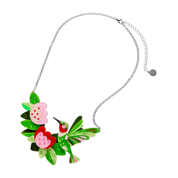 The Riveting Ruby-Throated Hummingbird Necklace