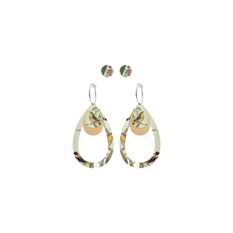 Native Birds Parrot & Pardalote Trinity Tear & Stud Pack Earring