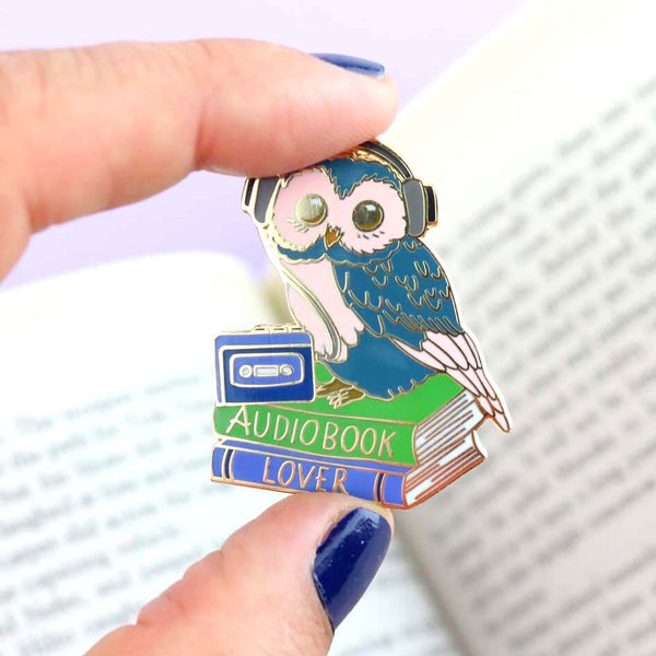 Audiobook Lover Owl Lapel Pin