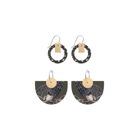 Native Birds Black Cockatoo Bell Halo Pack Earring