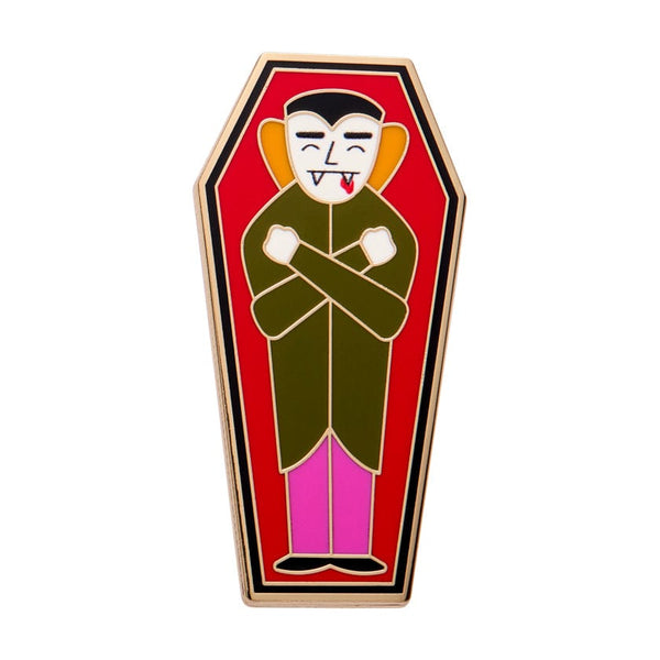 Cozy Coffin Enamel Pin