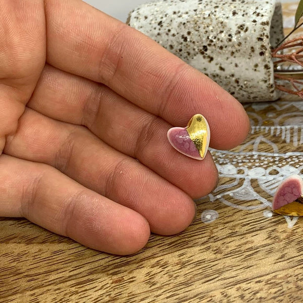 Heart Ceramic Stud Earrings