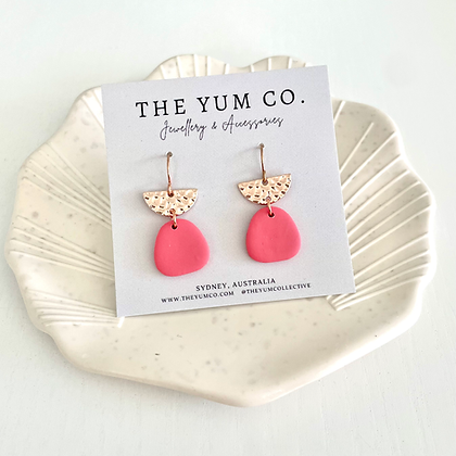 The Yum Yum Dangle Earring - Coral