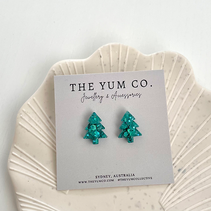 Christmas Tree Studs - Turquoise