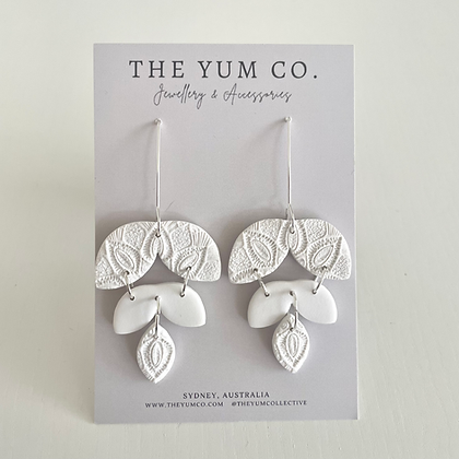 Ivory Dangle Earrings - Silver