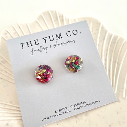 Rainbow Resin Studs - Smooth