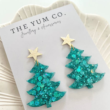 Christmas Tree Earrings -  Turquoise