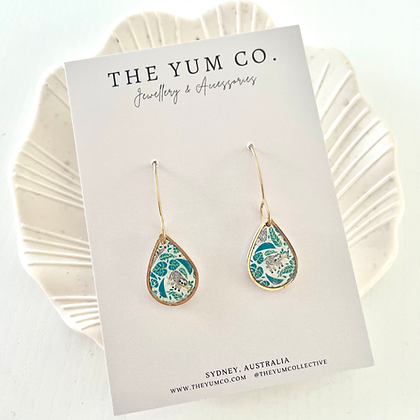 Teardrop Style Dangle Earrings - Sloth