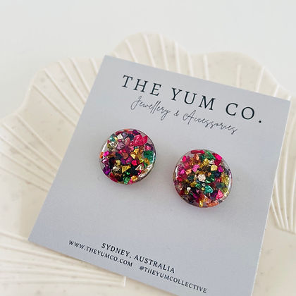 Rainbow Resin Studs - Smooth