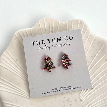 Christmas Tree Studs - Rainbow