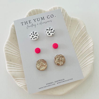 Spot, Fluro Pink, Gold Mixed Stud Pack