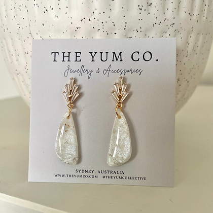 Pearl Marble Drop Earrings - Classic