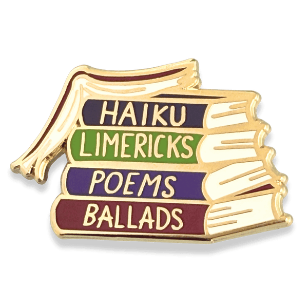 Haiku Limerick Poems Ballads Book Lapel Pin