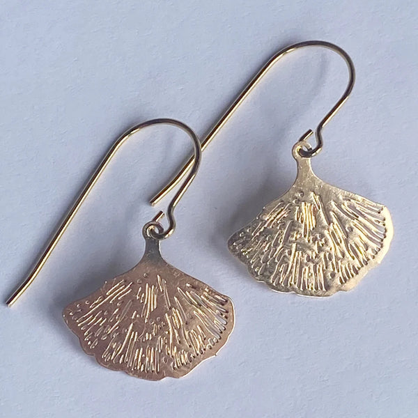 Ginko Mini Leaves Gold Earrings