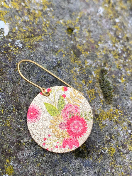 Fleur Patterned Disc Earrings