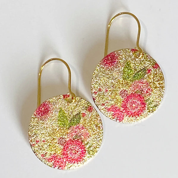 Fleur Patterned Disc Earrings