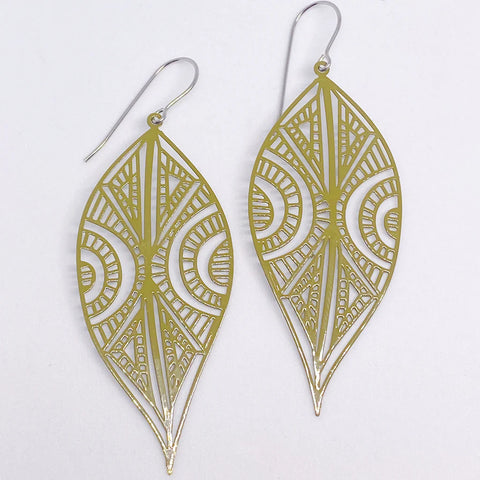 Boho Leaves Olive Earrings