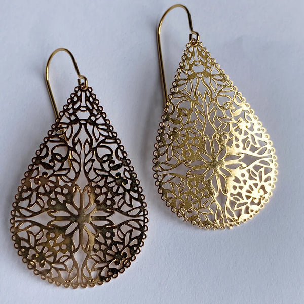 Raindrops Gold Earrings