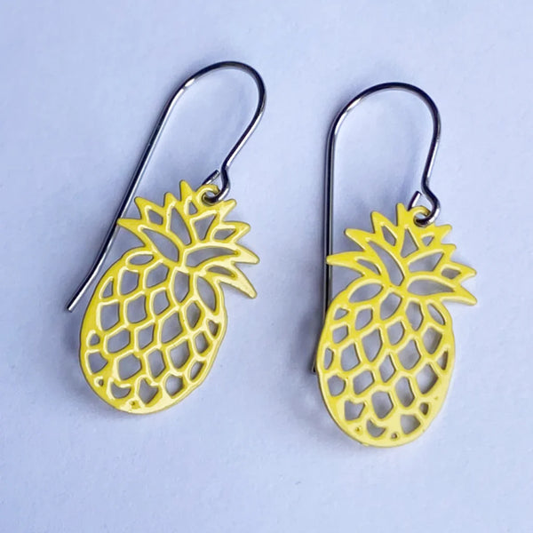Pineapples in Yellow Earrings