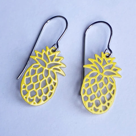 Pineapples in Yellow Earrings