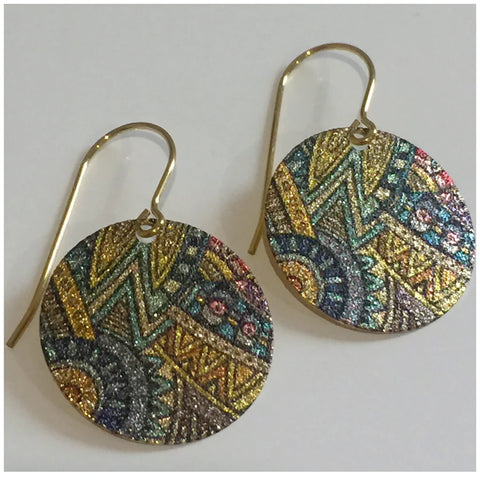 New York Patterned Disc Earrings