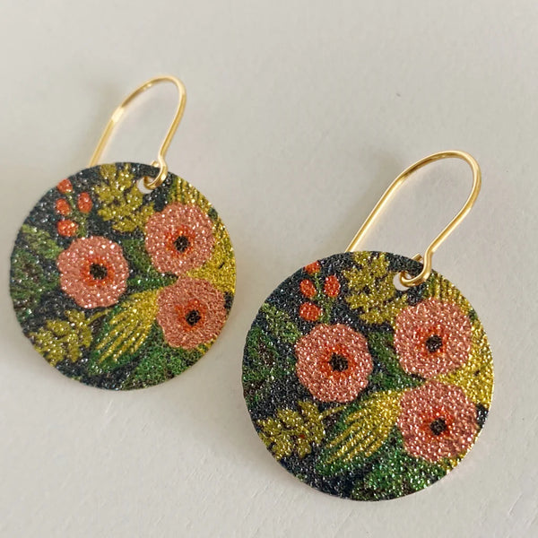 Pia Patterned Disc Earrings