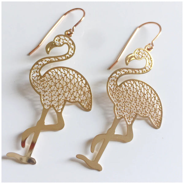 Flamingos Gold Earrings