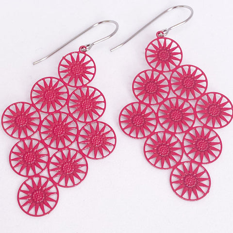 Rosa Earrings - Raspberry