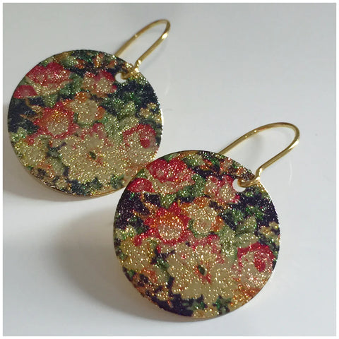 Cottage Patterned Disc Earrings