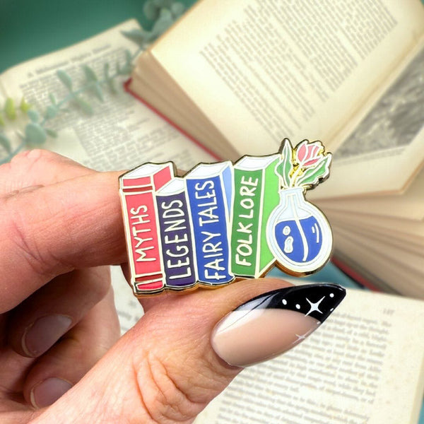 Myths Legends Fairy Tales Folklore Book Lapel Pin