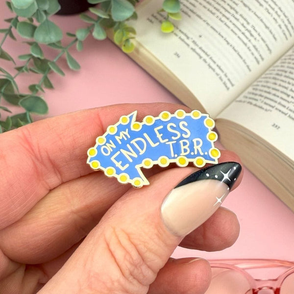 On My Endless TBR Book Lapel Pin