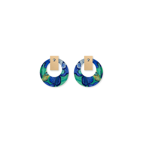 Van Gogh Irises Layered Small Retro Stud Earrings