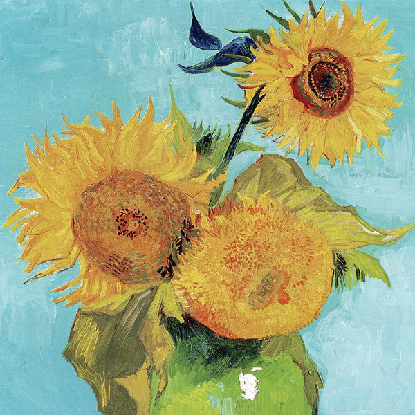 Van Gogh Sunflowers Mini Pagoda Hoop Earrings