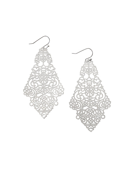 Silver Romantic Filigree Earring