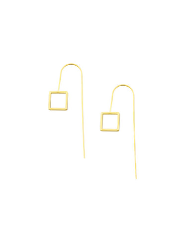 Gold Flat Square Ear Pin