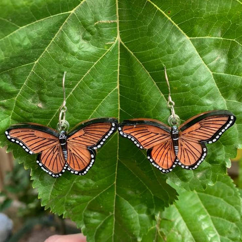 Orange Butterfly Earrings