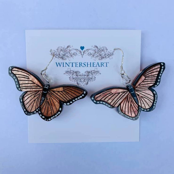 Orange Butterfly Earrings