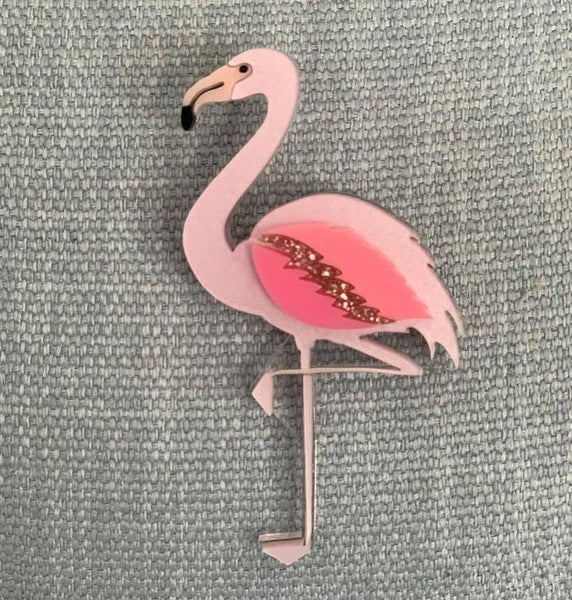Pink Flamingo Brooch