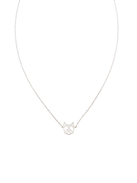 Silver Abstract Pup Necklace