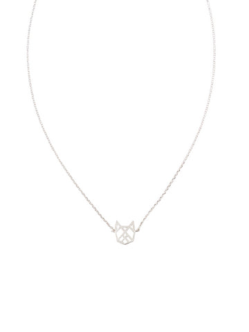 Silver Abstract Pup Necklace