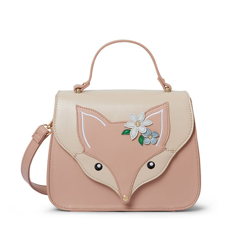 Flora Fox Face Top Handle Bag
