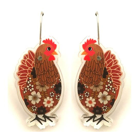 Flora the Hen Earrings