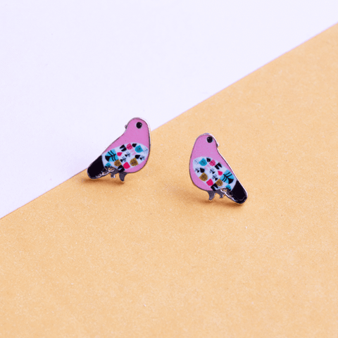Pink Bird Earrings