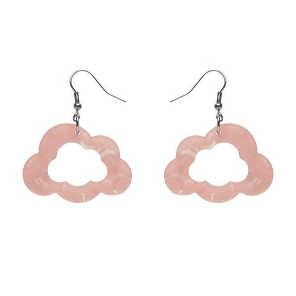 Cloud Solid Glitter Resin Drop Earrings - Pink