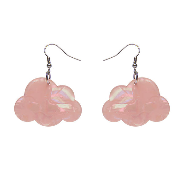 Solid Cloud Resin Drop Earrings - Pink