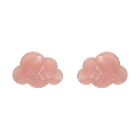Cloud Solid Glitter Resin Stud Earrings - Pink