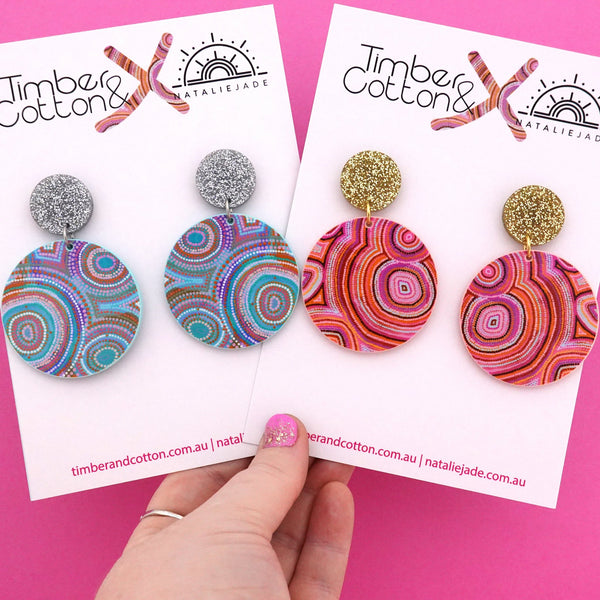 Ocean Dreaming Statement Circle Dangle Earrings