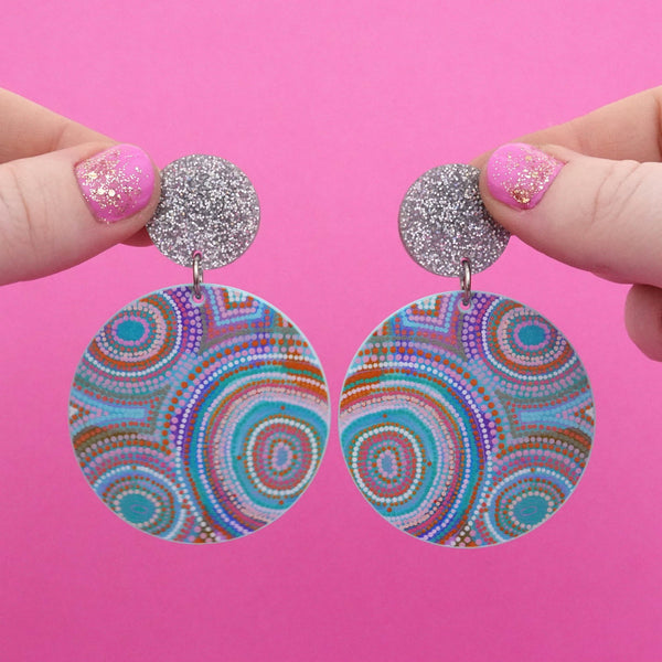 Ocean Dreaming Statement Circle Dangle Earrings