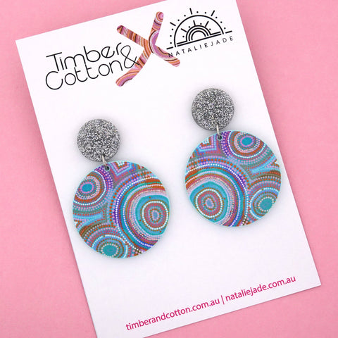 Ocean Dreaming Statement Circle Dangle Earrings